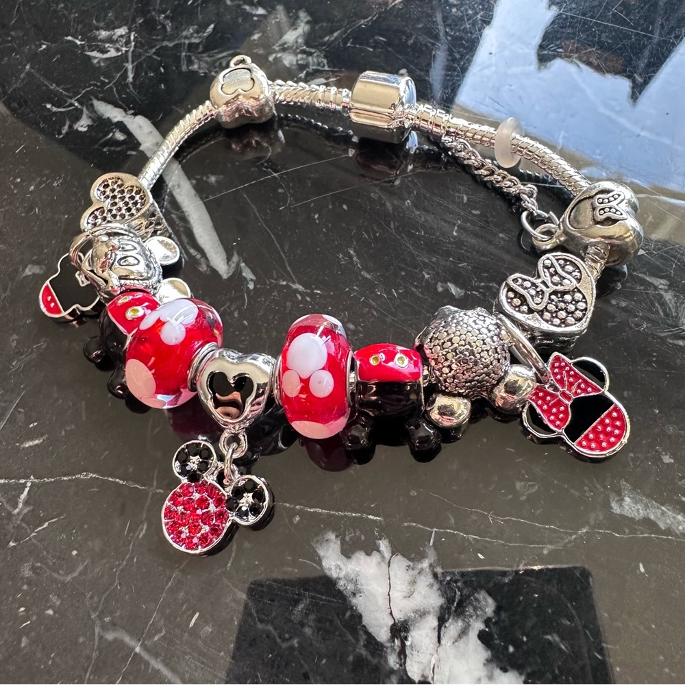 MICKEY Crystal ♡ Charms GIFT Bracelet - Picture 6 of 8